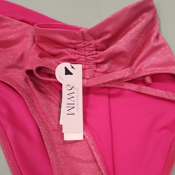 Victoria's Secret Glittery Metallic Pink High-Cut Bikini - Picture 5 of 8